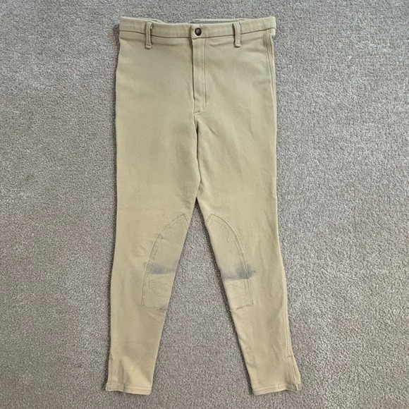 Devon Aire Equestrian Riding Breeches Knee Patch Tan Pants‎ Size 30 Regular - Picture 1 of 10